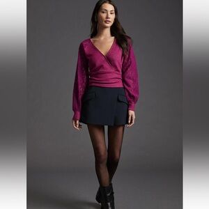 Anthropologie lace sleeve sweater